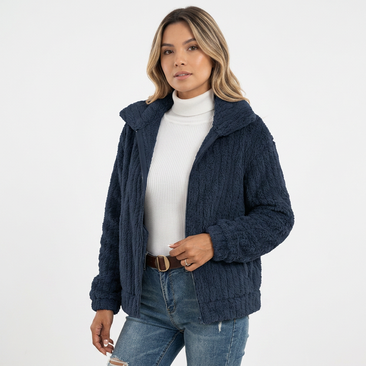Cárdigan Sherpa Cremallera Mujer