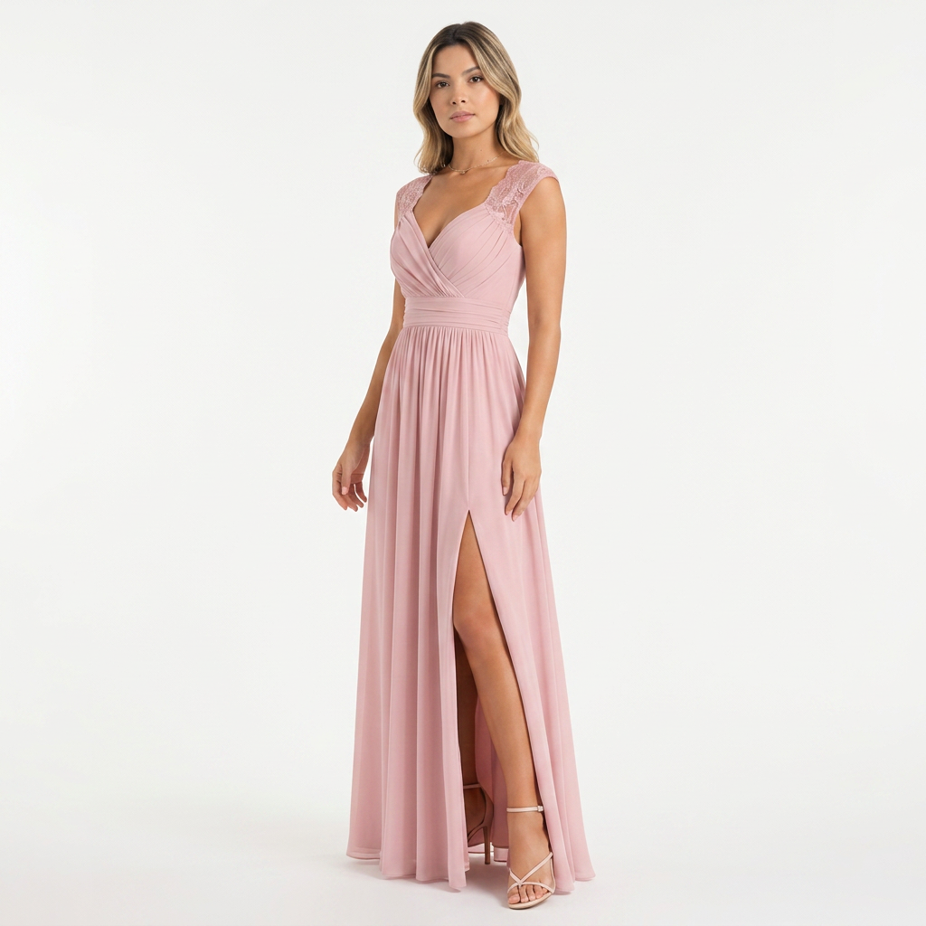 Vestido Fiesta Encaje Hombros