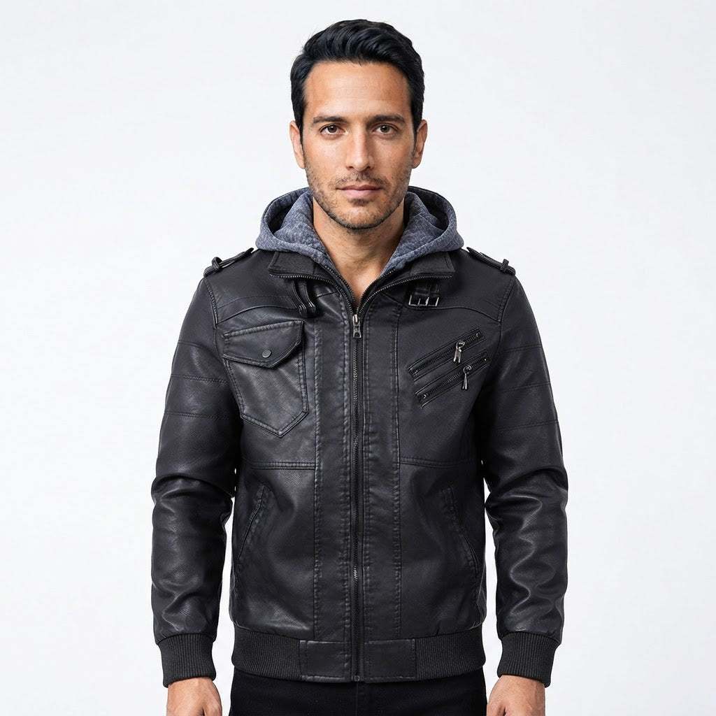 Chaqueta Motera Piel Premium