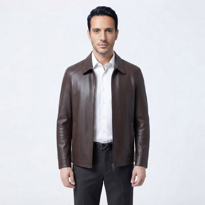 Chaqueta Piel Acabado Agrietado