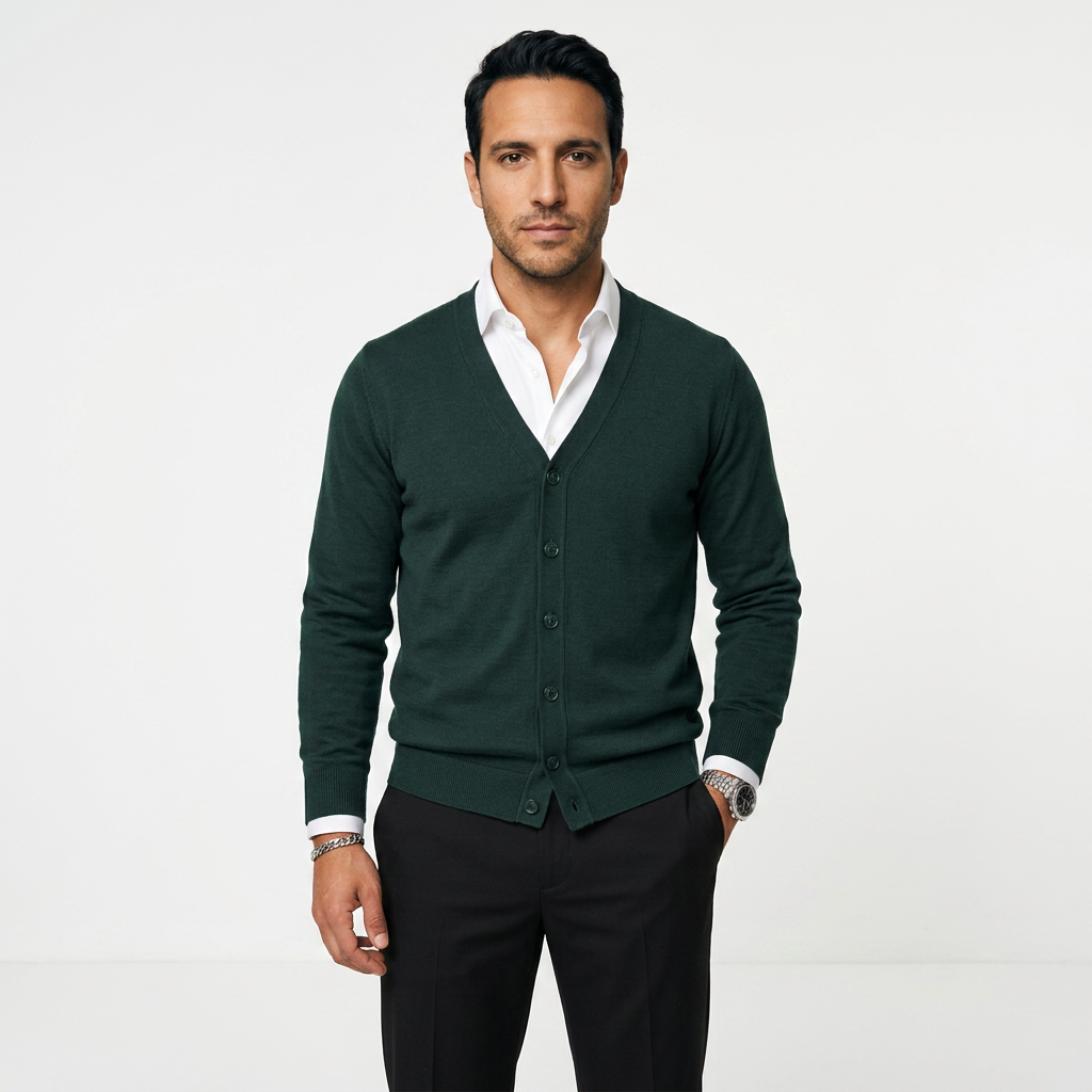 Cárdigan Casual Hombre Botones