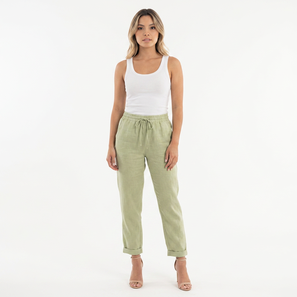 Pantalón Lino Mujer Cintura Alta