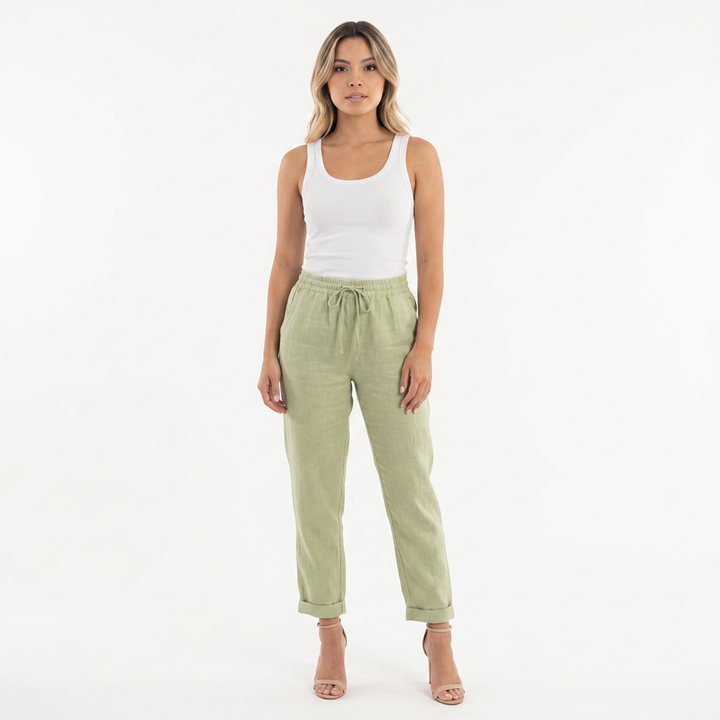 Pantalón Lino Mujer Cintura Alta