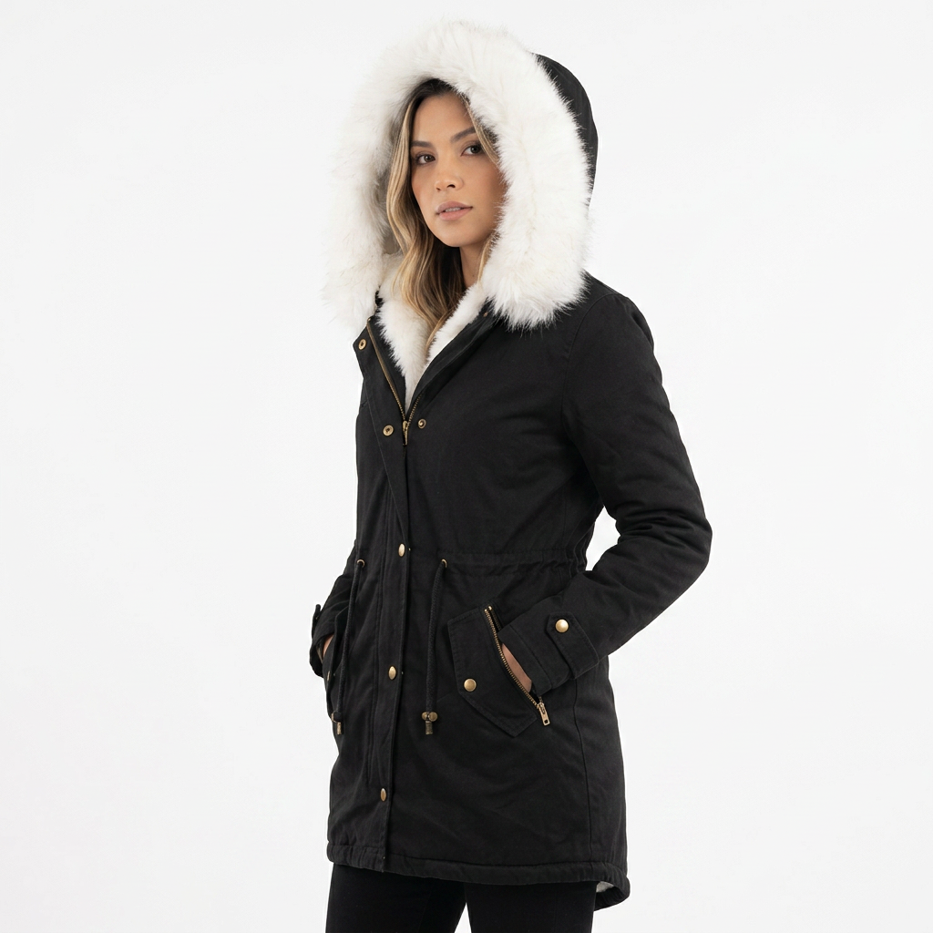 Chaqueta Invierno Capucha Botones