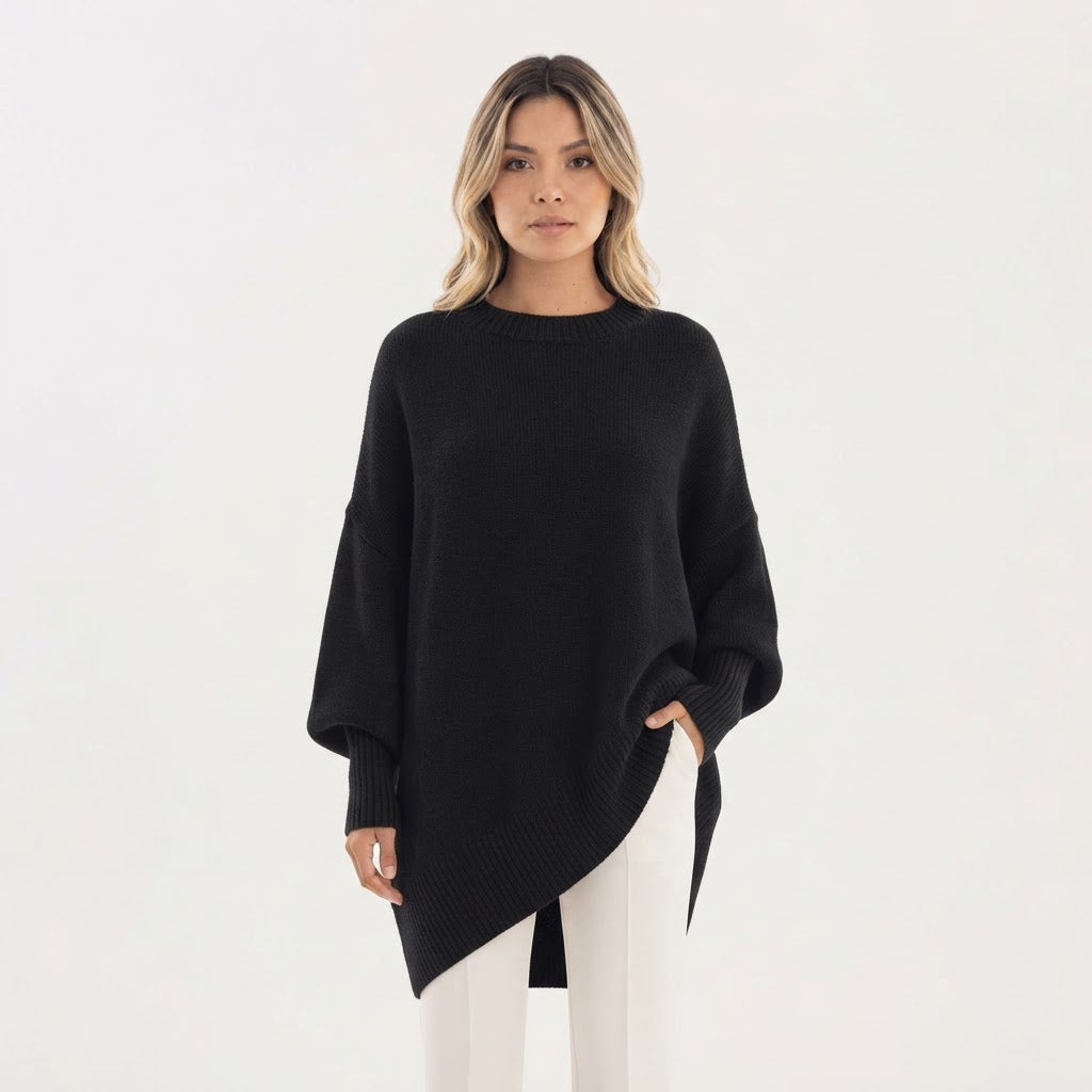 Jersey Oversize Dobladillo Asimétrico