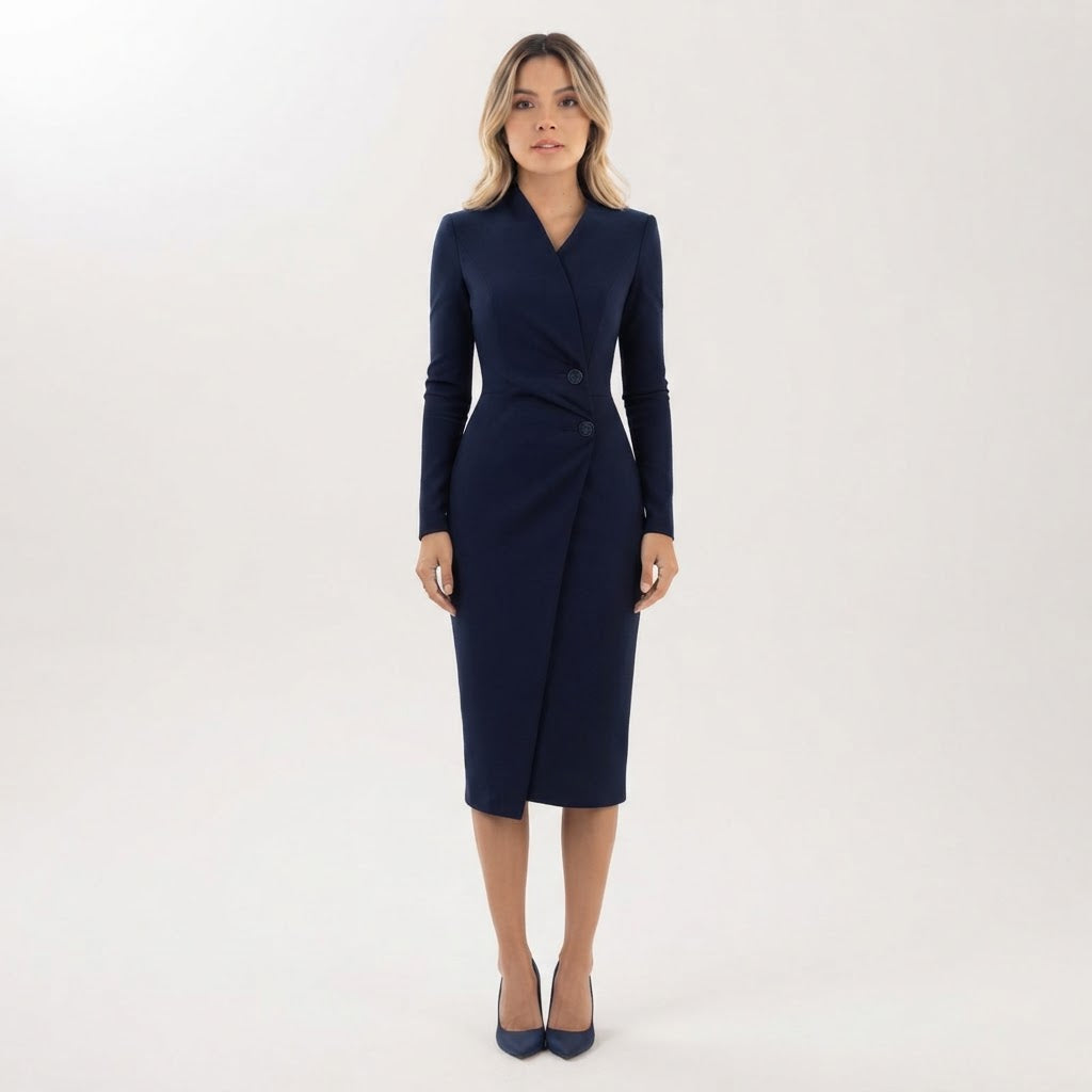 Vestido Midi Cruzado Elegante