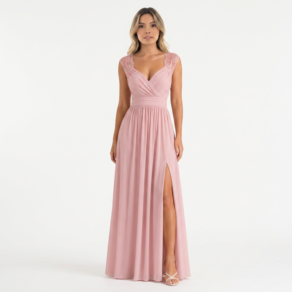 Vestido Fiesta Encaje Hombros