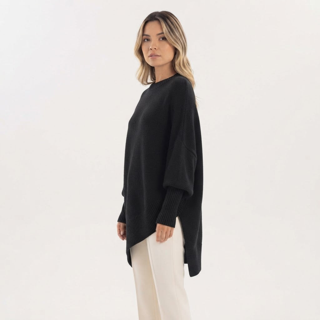 Jersey Oversize Dobladillo Asimétrico