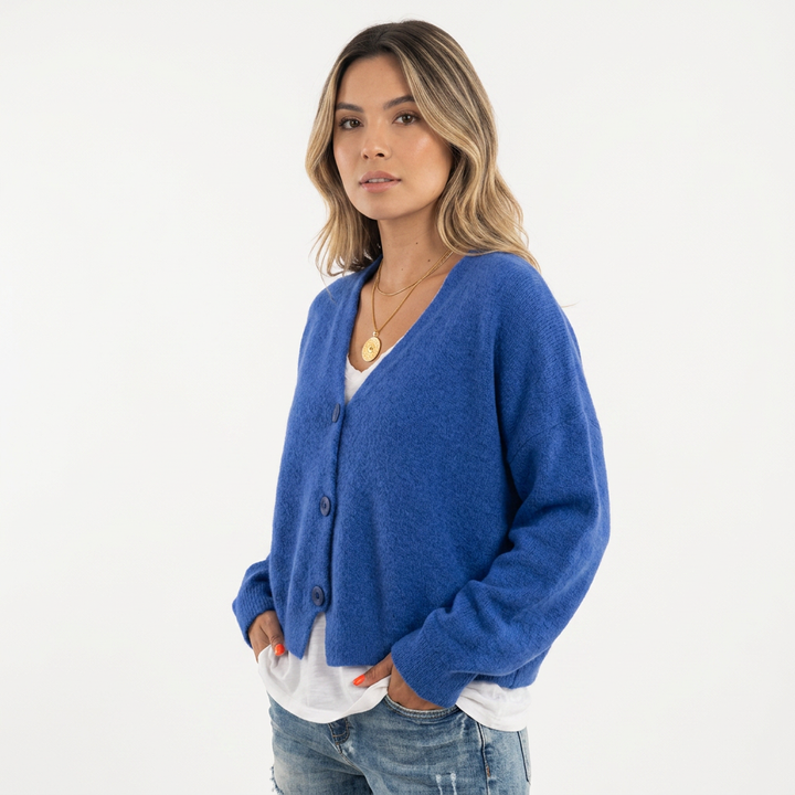 Cárdigan Punto Escote V Mujer