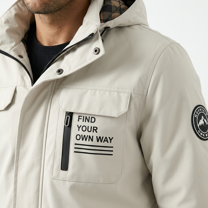 Chaqueta Impermeable Capucha Hombre