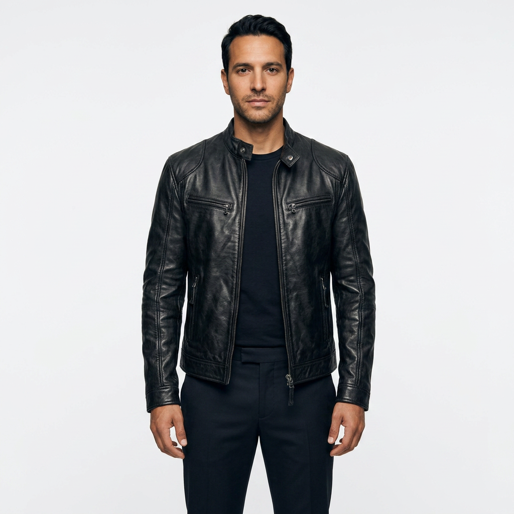 Chaqueta Piel Biker Hombre