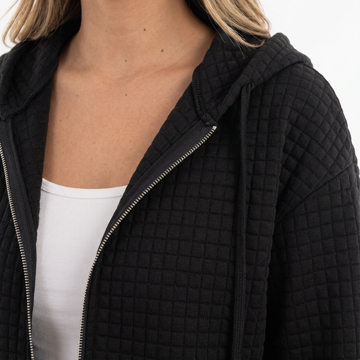 Chaqueta Capucha Material Estructurado