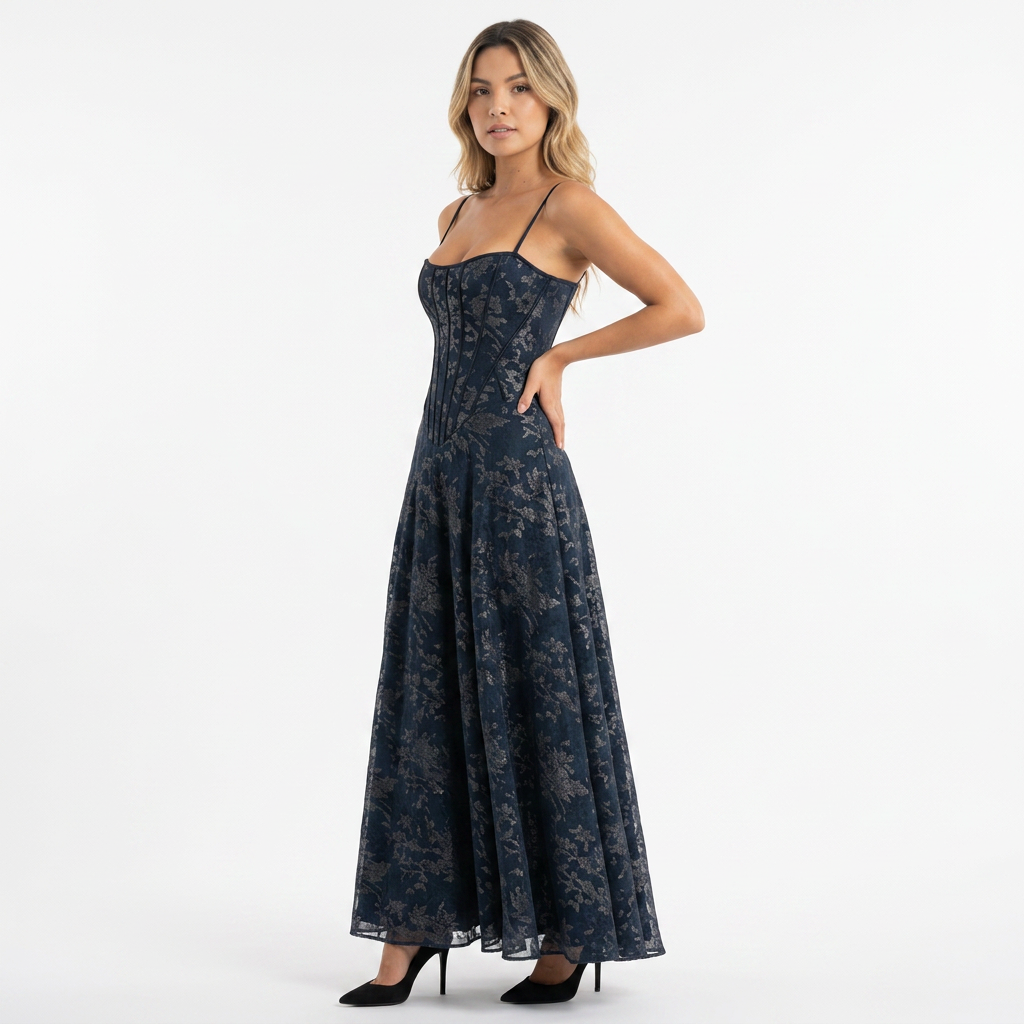 Vestido Fiesta Corsé Floral