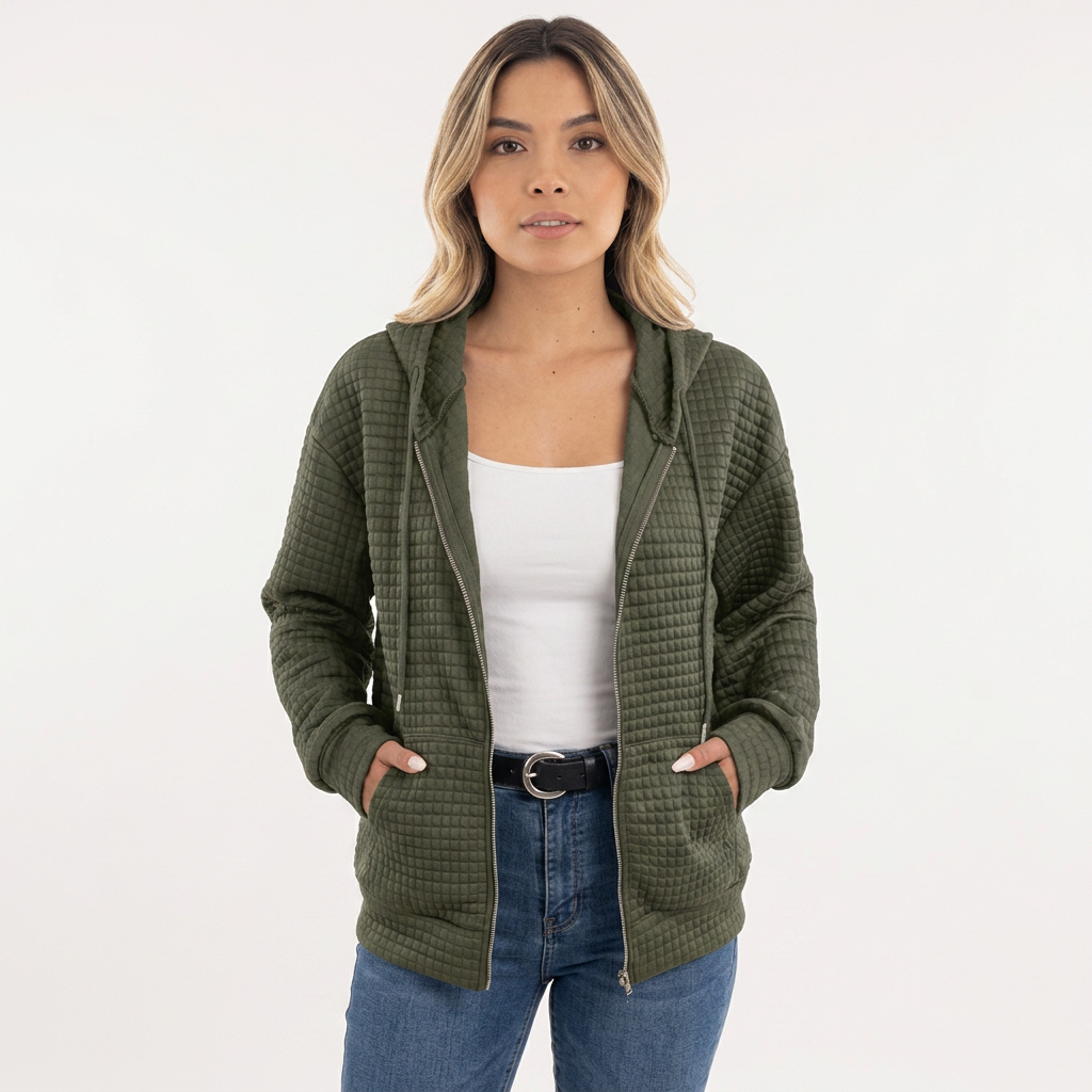 Chaqueta Capucha Material Estructurado