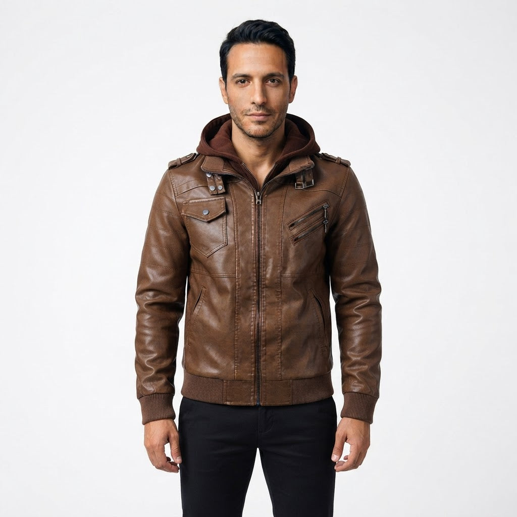 Chaqueta Motera Piel Premium