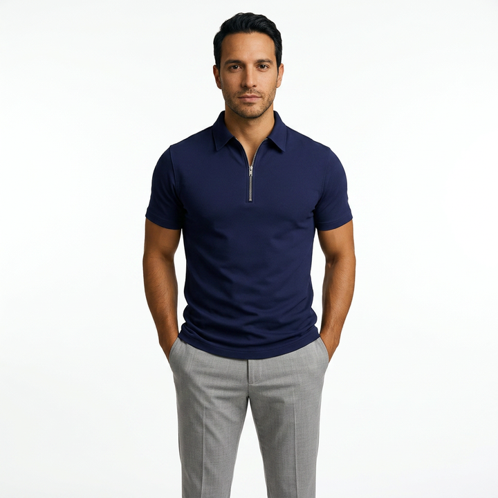 Polo Hombre Cremallera Slim Fit Transpirable