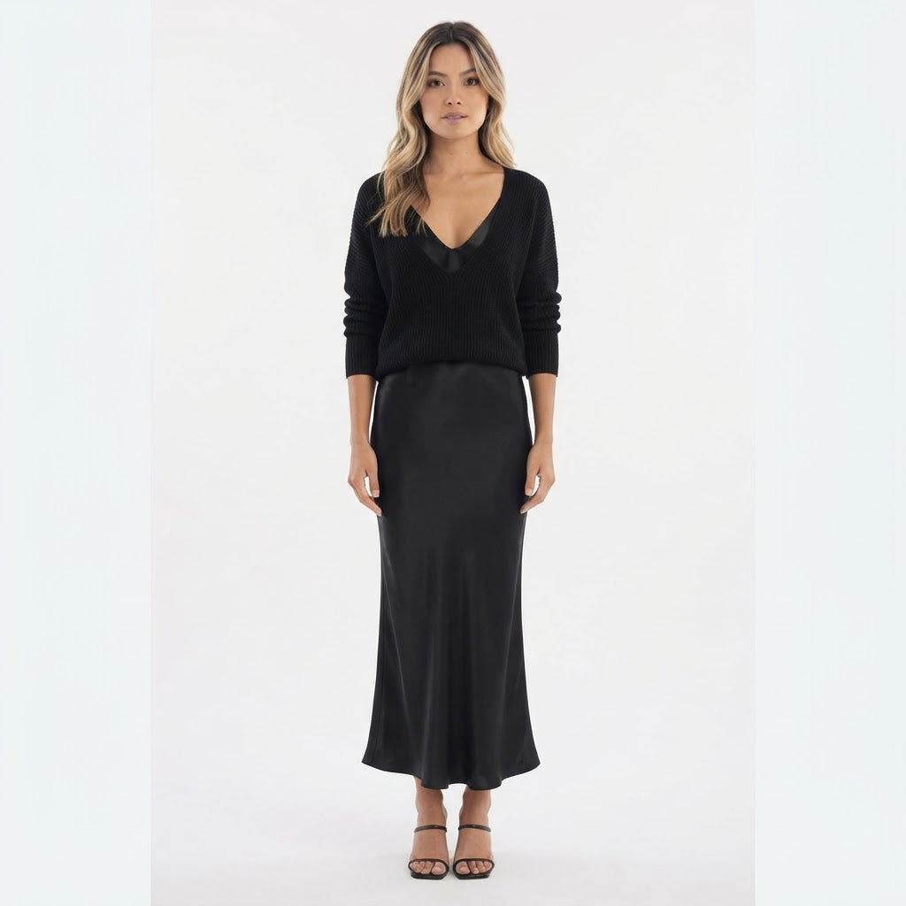 Vestido Midi con Jersey