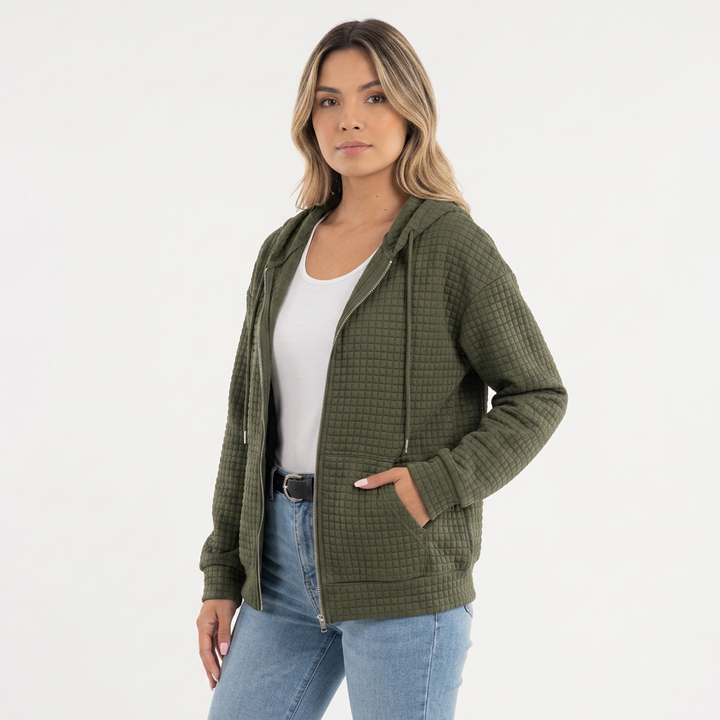 Chaqueta Capucha Material Estructurado