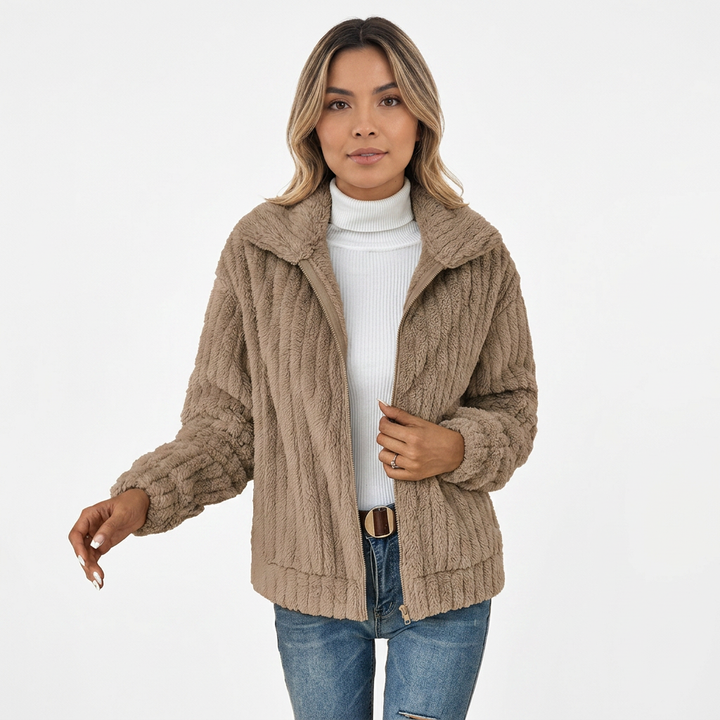 Cárdigan Sherpa Cremallera Mujer