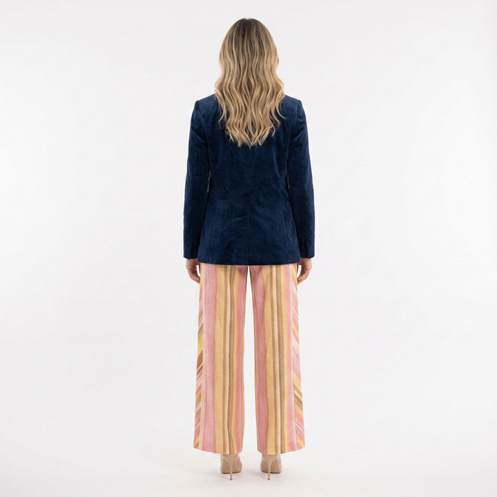 Pantalón Rayas Multicolor Pierna Ancha