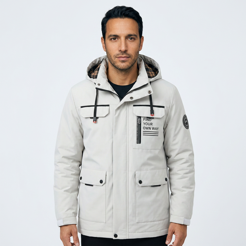Chaqueta Impermeable Capucha Hombre