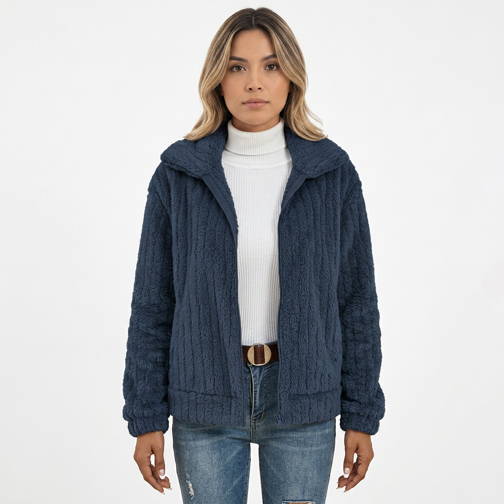 Cárdigan Sherpa Cremallera Mujer