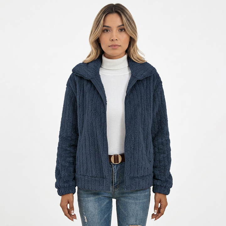 Cárdigan Sherpa Cremallera Mujer