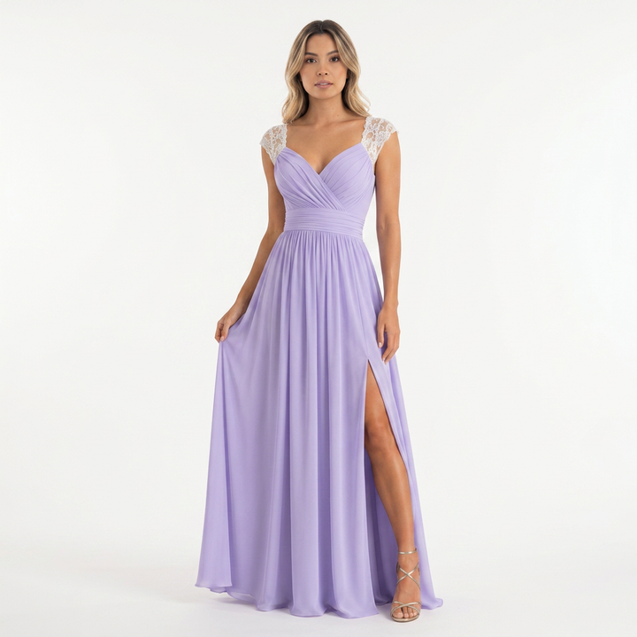 Vestido Fiesta Encaje Hombros