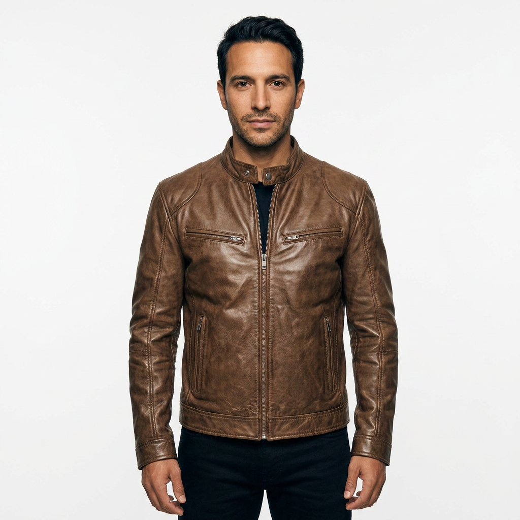 Chaqueta Piel Biker Hombre