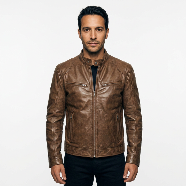 Chaqueta Piel Biker Hombre