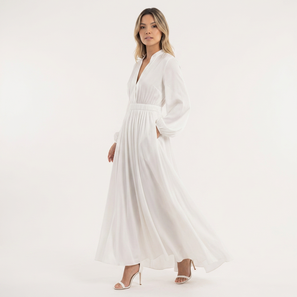 Vestido Fiesta Gasa Escote V