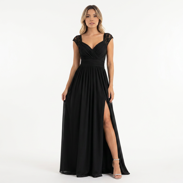 Vestido Fiesta Encaje Hombros