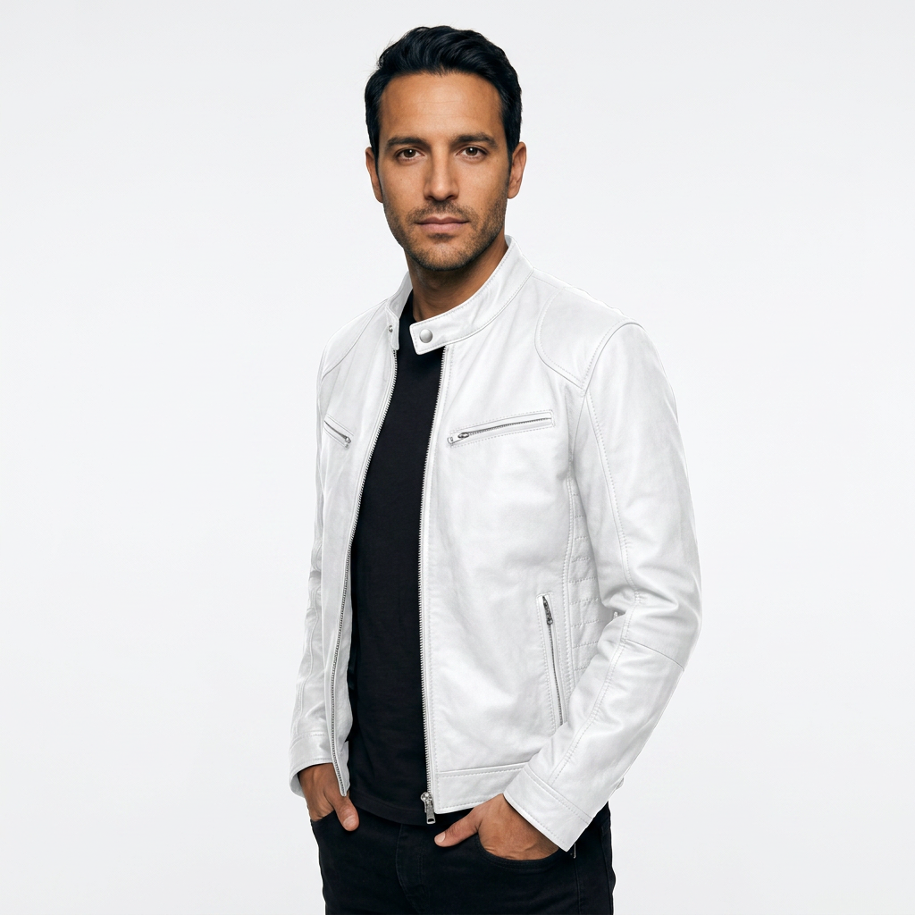 Chaqueta Piel Biker Hombre