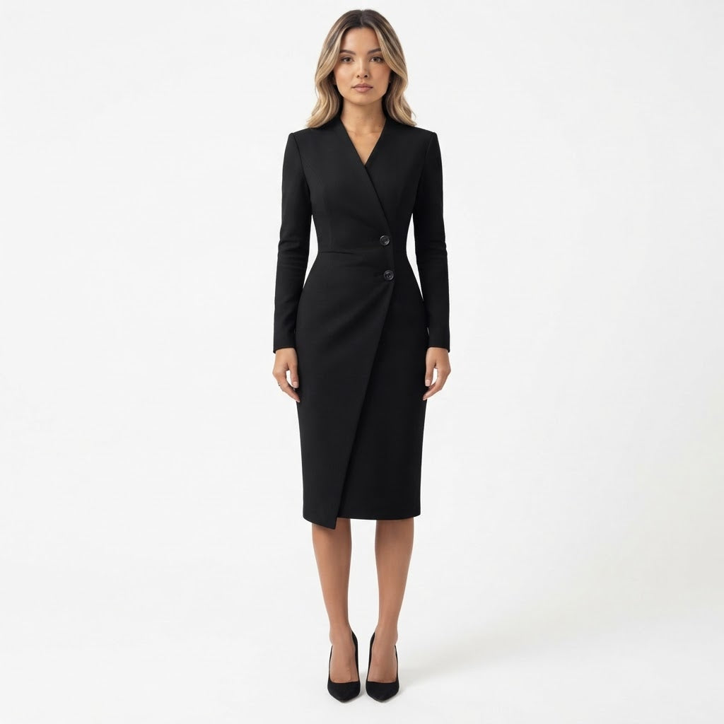 Vestido Midi Cruzado Elegante