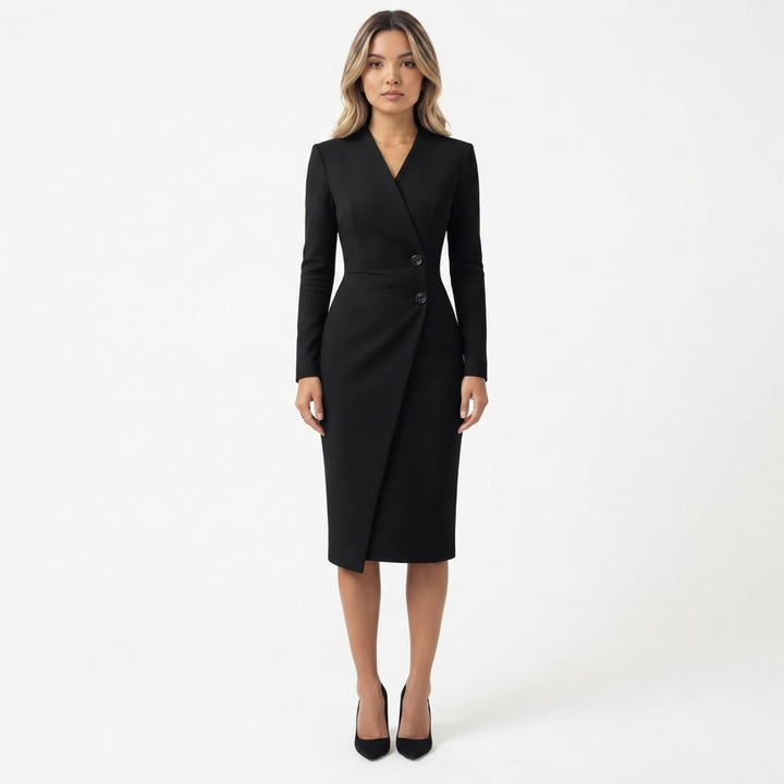 Vestido Midi Cruzado Elegante