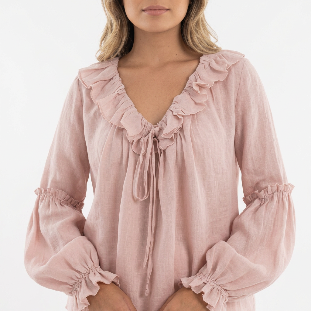 Top Volantes Escote V Vintage