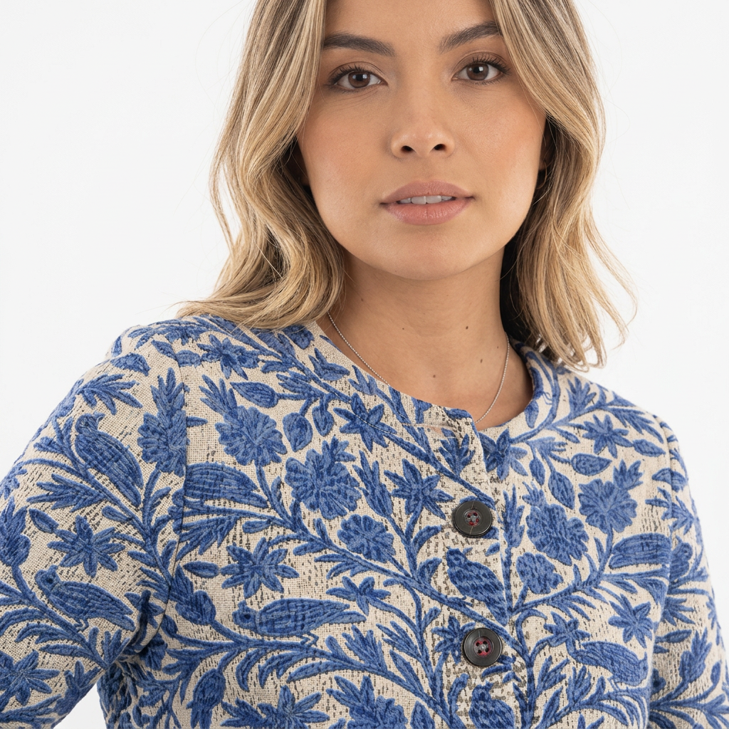 Cárdigan Bordado Floral Botones