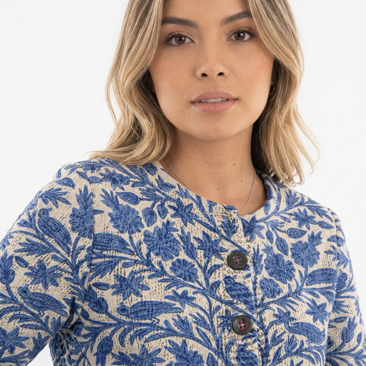 Cárdigan Bordado Floral Botones