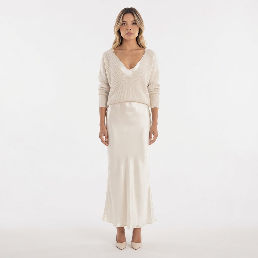 Vestido Midi con Jersey