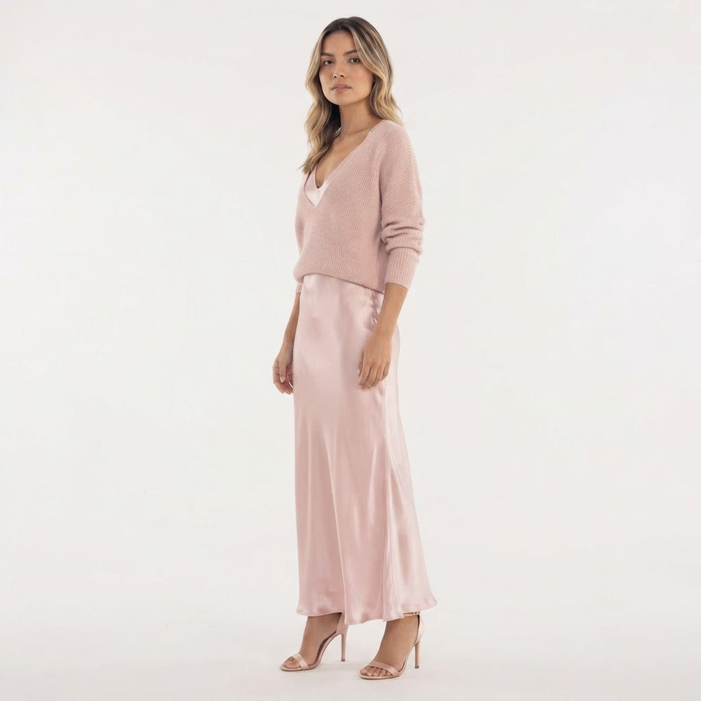 Vestido Midi con Jersey