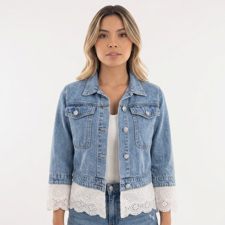 Chaqueta Vaquera Encaje Slim