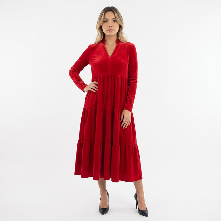 Vestido Fiesta Terciopelo Capas