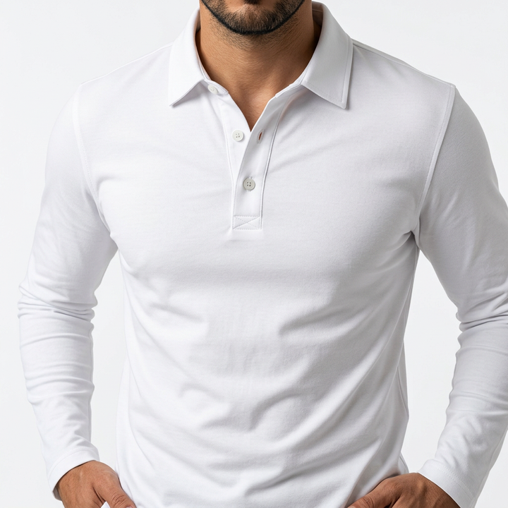 Polo Manga Larga Hombre Clásico Slim Fit