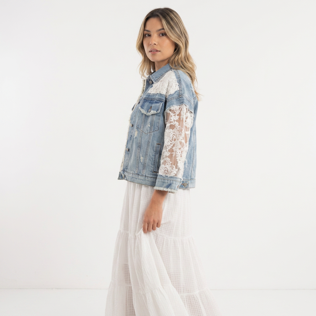 Chaqueta Vaquera Parches Mujer