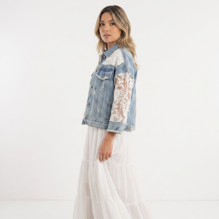 Chaqueta Vaquera Parches Mujer