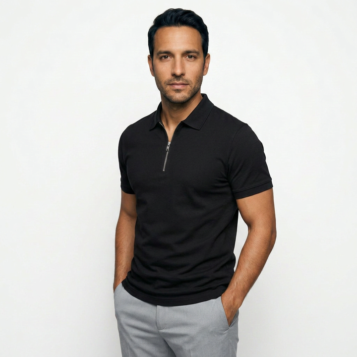Polo Hombre Cremallera Slim Fit Transpirable
