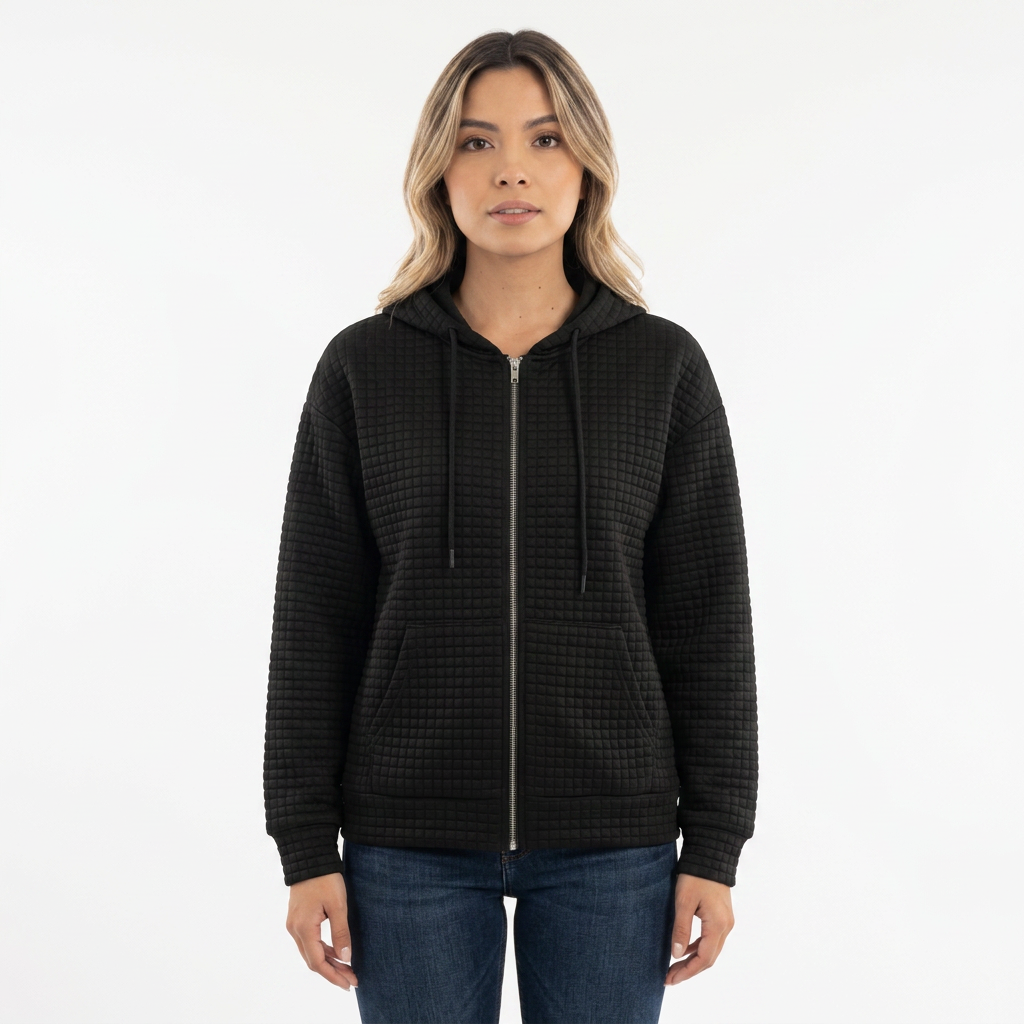 Chaqueta Capucha Material Estructurado