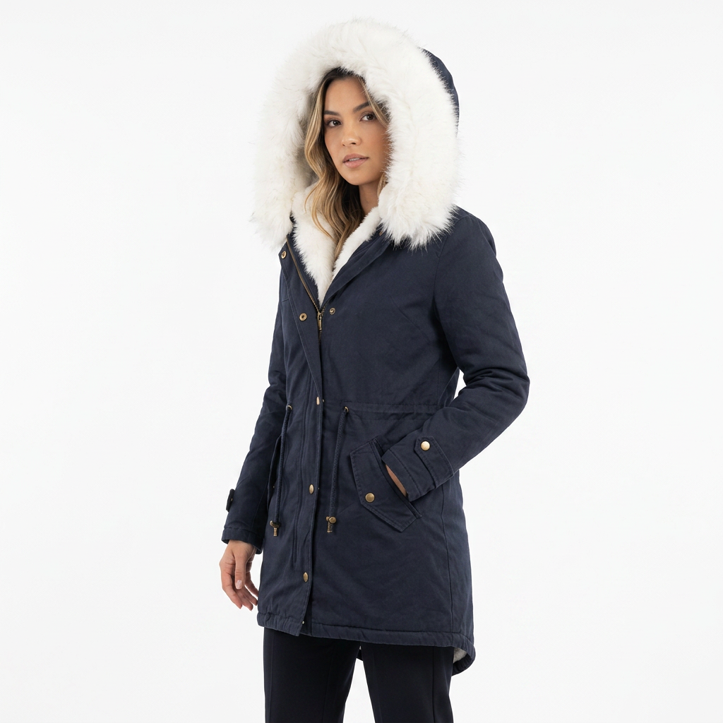 Chaqueta Invierno Capucha Botones