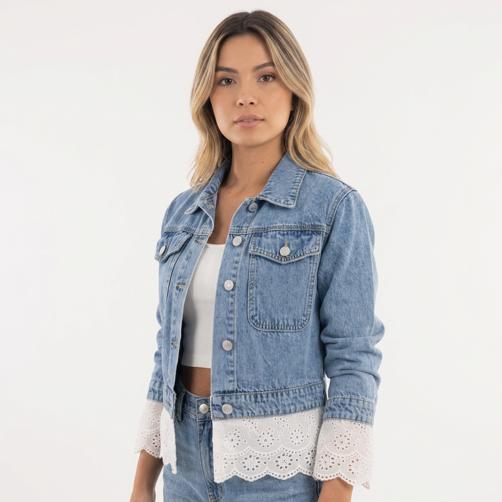 Chaqueta Vaquera Encaje Slim