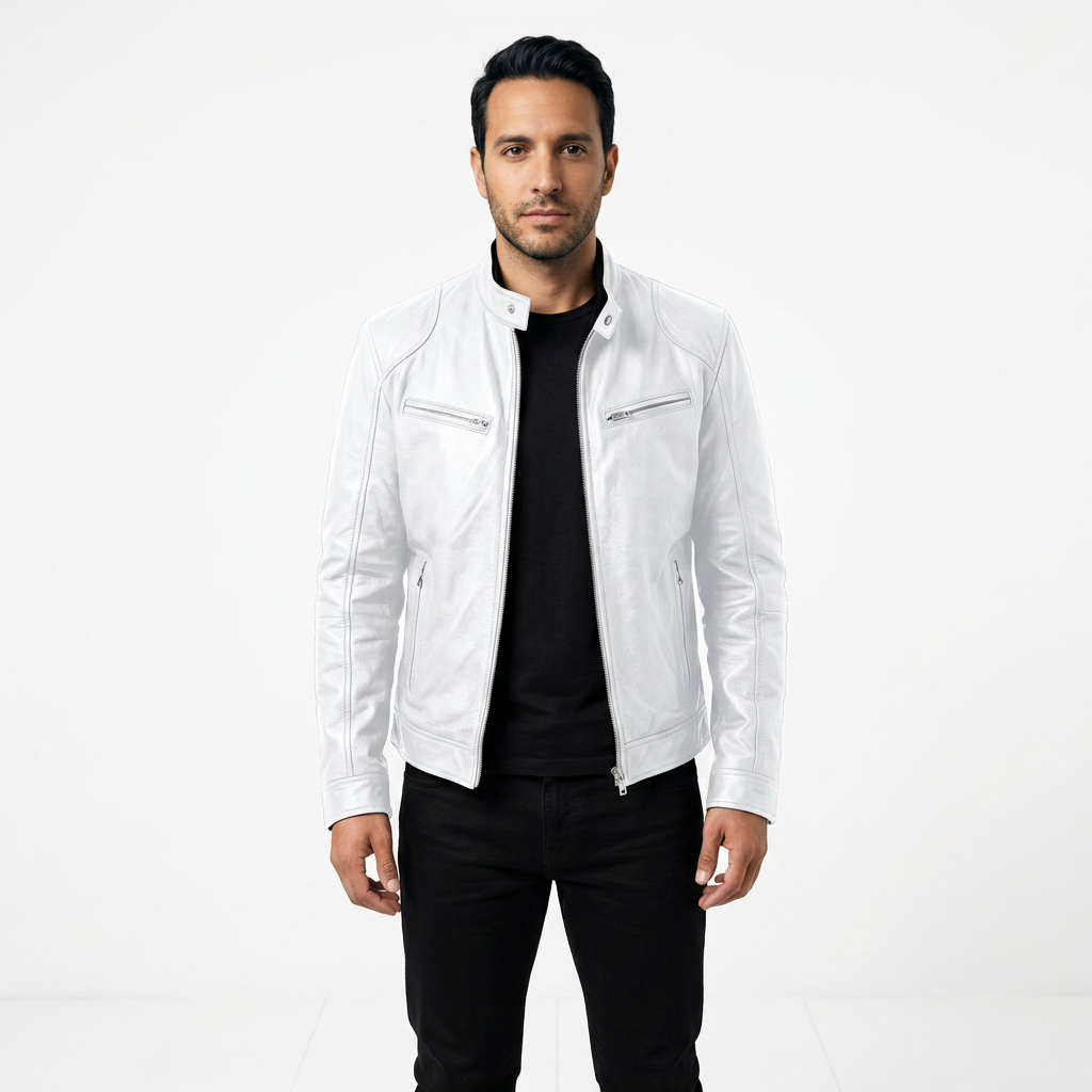 Chaqueta Piel Biker Hombre